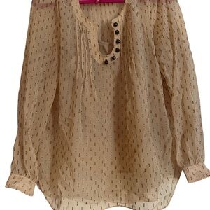 Cream Button-Down Women's Top